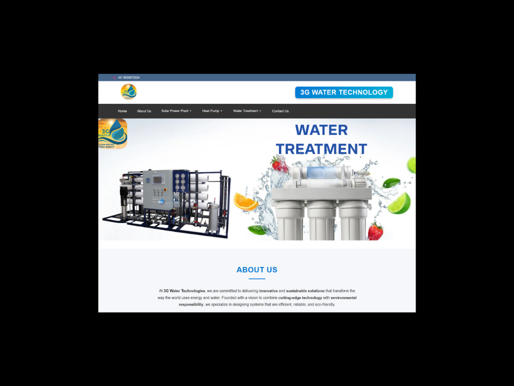 3G Water Technology Website Banner
